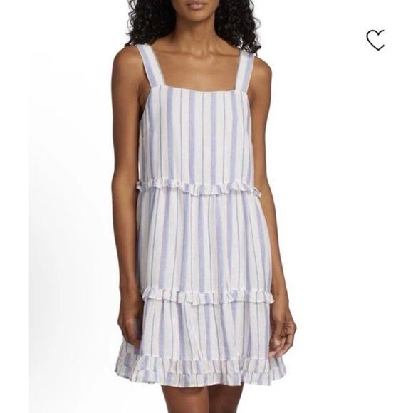 RAILS Sandy Stripe Tank Minidress Linen Blend Sz S NWT $188 - Picture 1 of 12